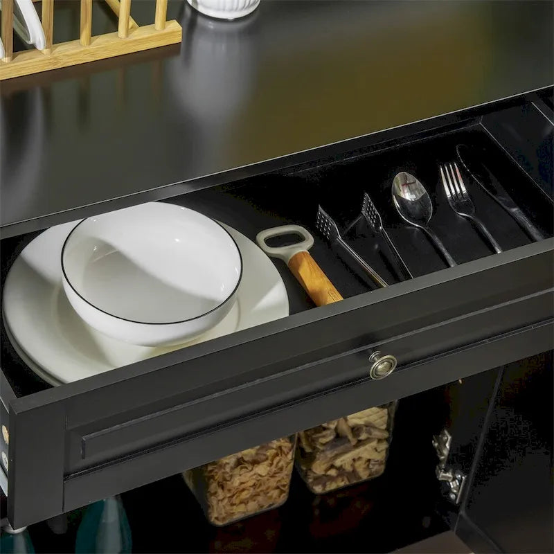 Modern Buffet Cabinet with 2 Drawers & Adjustable Shelf