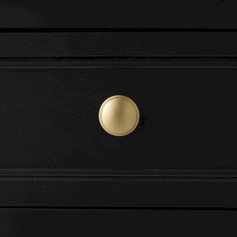 Black Storage Cabinet with Rattan Doors & 2 Drawers