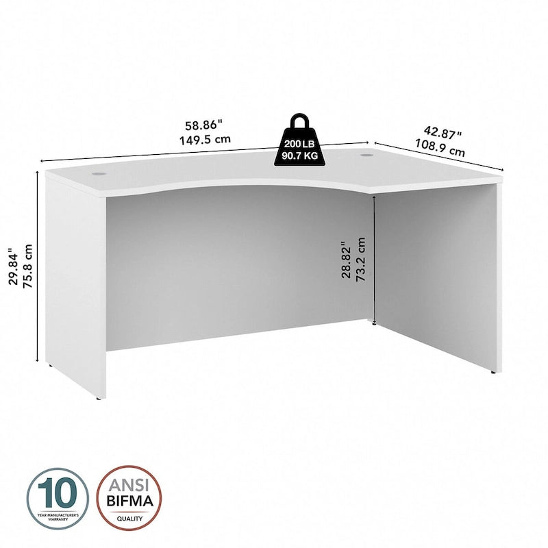60" Right-Hand L-Shaped Office Desk